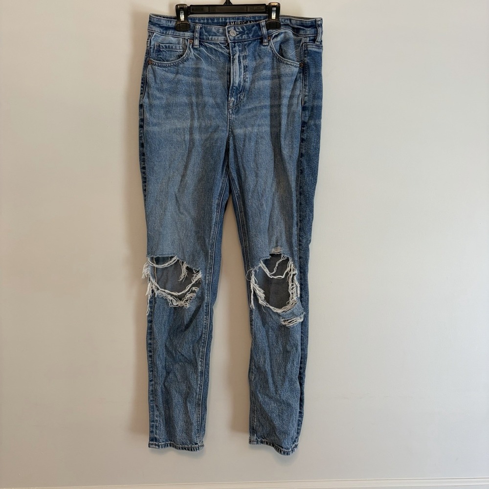 American Eagle 10 Long Distressed Denim Blue Jeans Capsule Skater Hipster